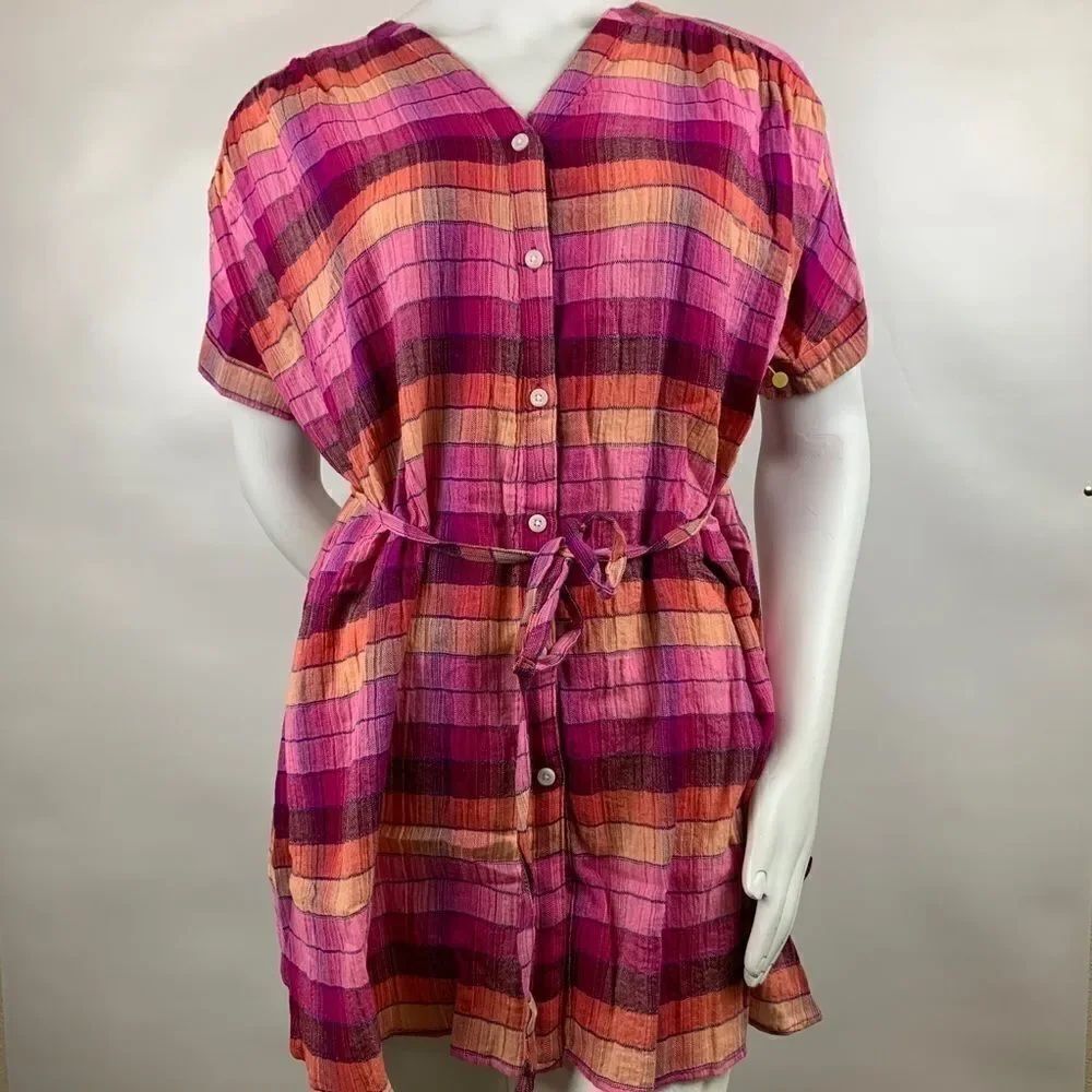 3For$20 Ingrid and Isabel Maternity Plaid Pink Blouse NWOT size:XS